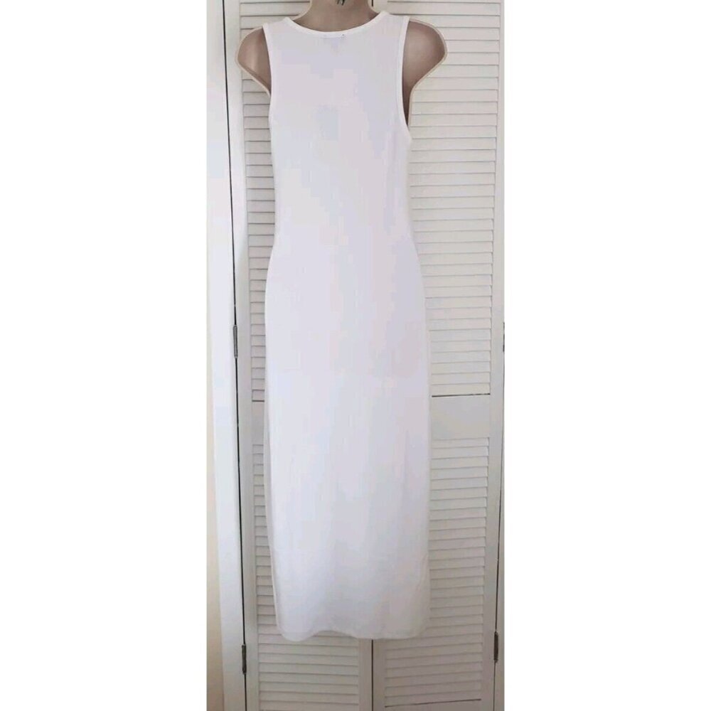 NWT TRUE RELIGION WHITE LACE UP HS LOGO MIDI DRESS MEDIUM - Picture 6 of 9